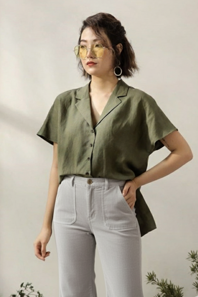 Women’s Grey Corduroy Flared Pants