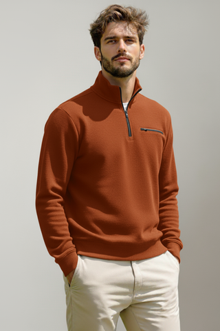 Men’s Orange Half-Zip Sweatshirt