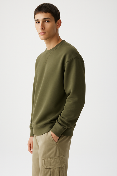 Classic Crewneck Sweatshirt – Olive Green