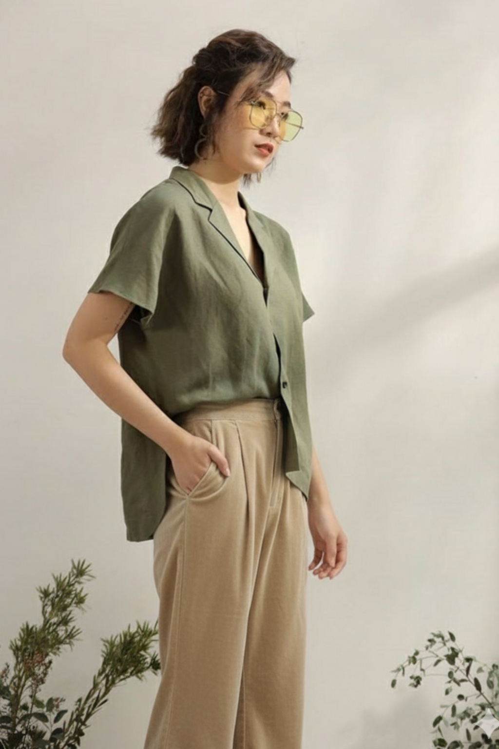 Women’s Camel Brown Corduroy Wide-Leg Pants