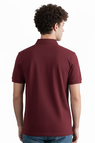 Men's Maroon Polo Shirt - Classic Fit & Soft Cotton Feel for Ultimate Comfort
