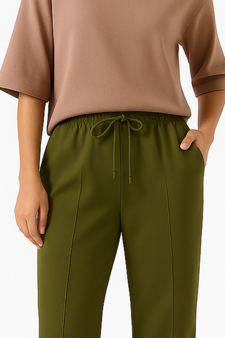 Dusty Olive Wide-Leg Trousers