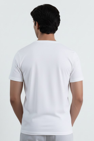 Classic White Cotton T-Shirt with Drop Shoulder Fit
