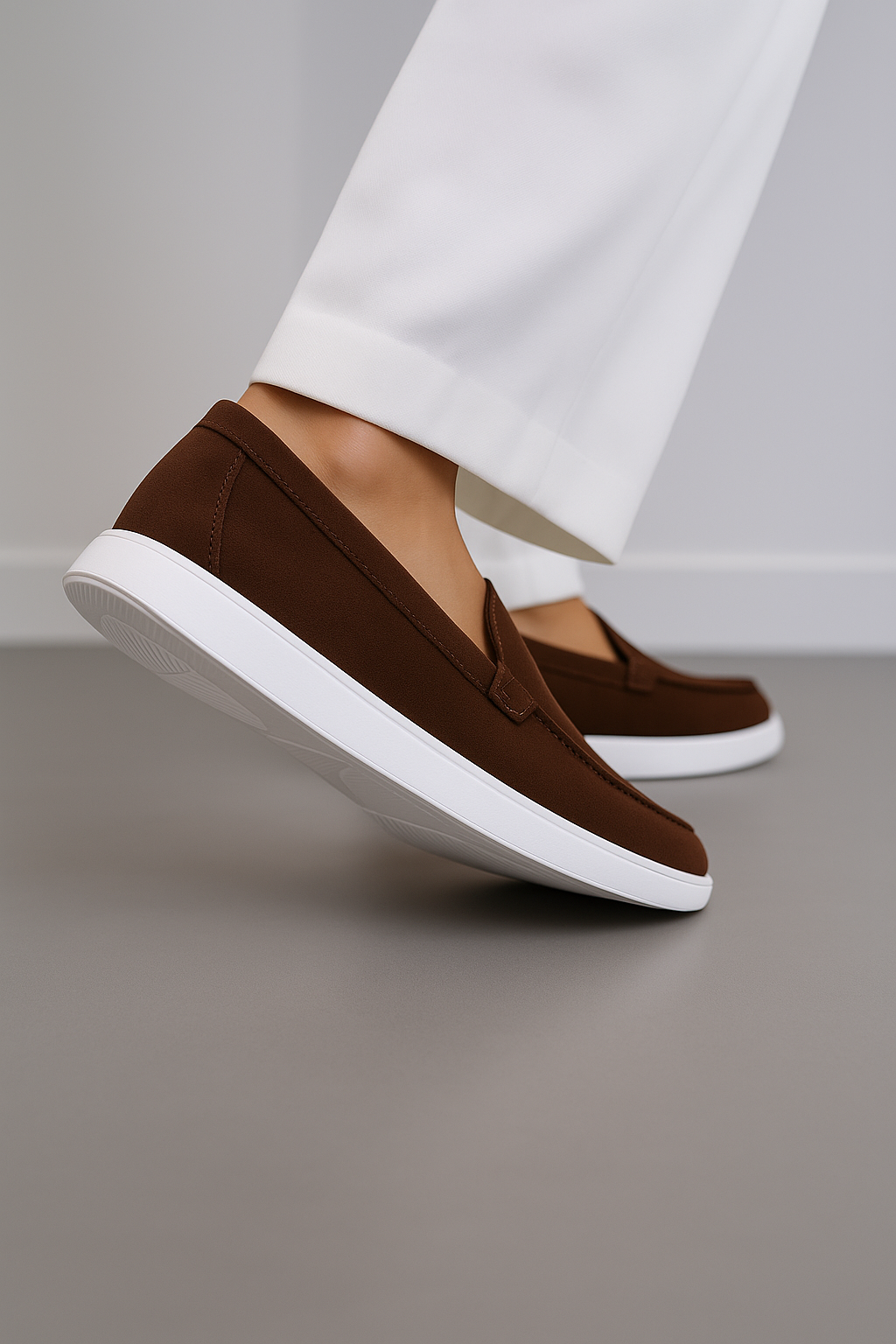 Dark Brown Suede Loafers