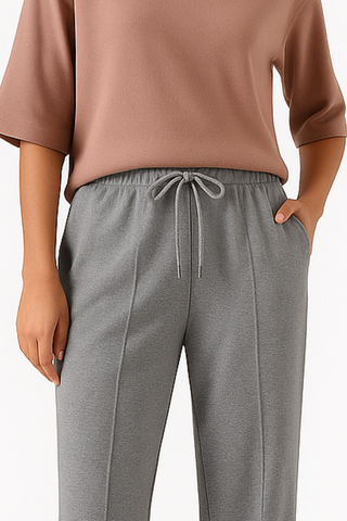 Slate Drift Drawstring Trousers- Light Grey