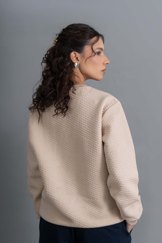 Cream Beige Crewneck Sweatshirt