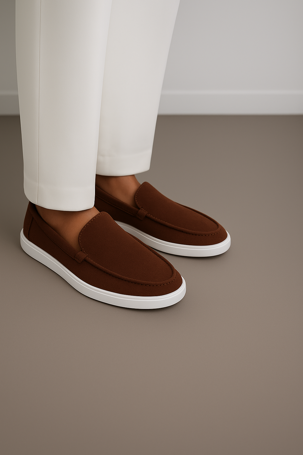 Dark Brown Suede Loafers