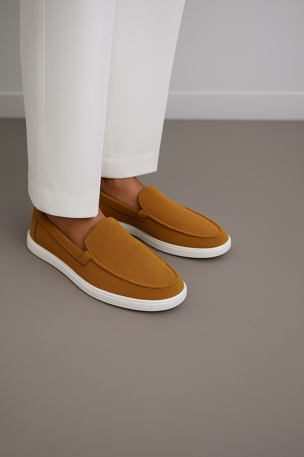 Mustard Suede Loafers