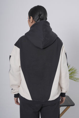 Black & Off-White Block Hoodie