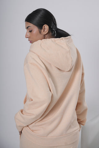 Peach Solid Hoodie