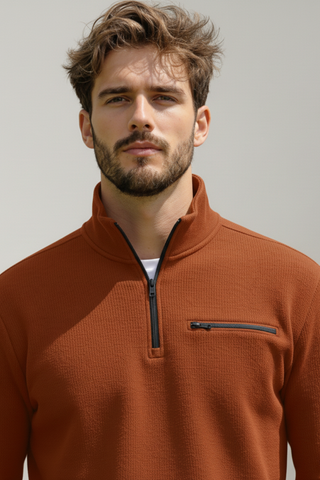 Men’s Orange Half-Zip Sweatshirt