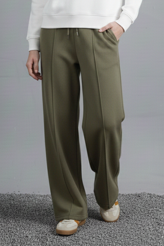 Dusty Olive Wide-Leg Trousers