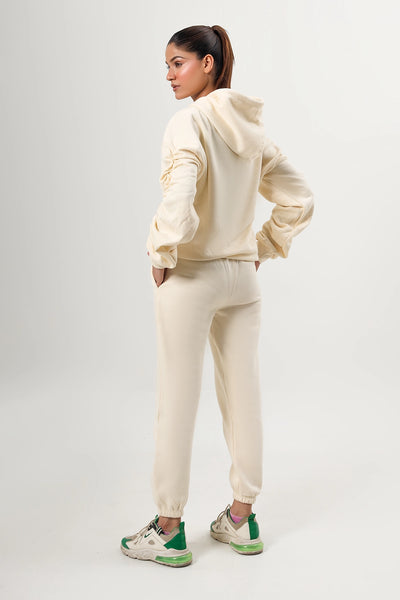 Cream Full Tracksuit Set