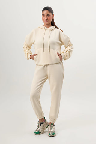 Cream Full Tracksuit Set