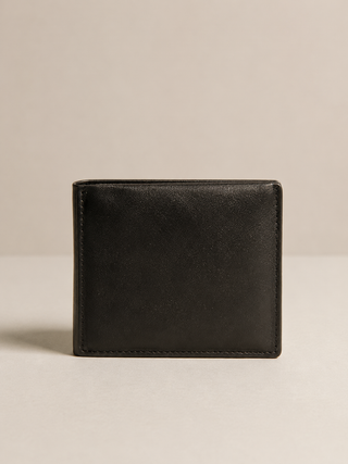 Dual-Tone Leather Accent Bifold Wallet