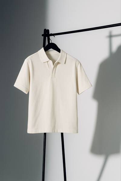 Cremino Light Cream Polo Shirt for Men – Premium Cotton Comfort