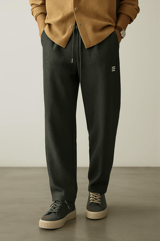 Charcoal Ribbed Premium Trouser – Modern Fit with Sophisticated Style - Ecowears.pk