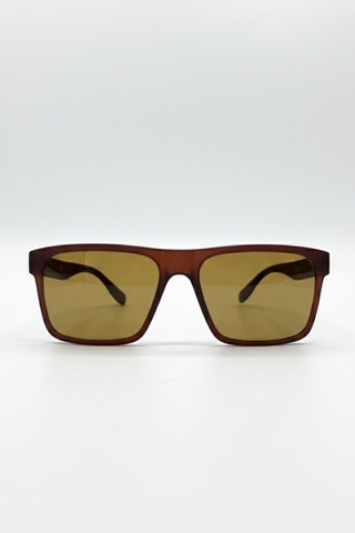 Matte Brown Square Sunglasses