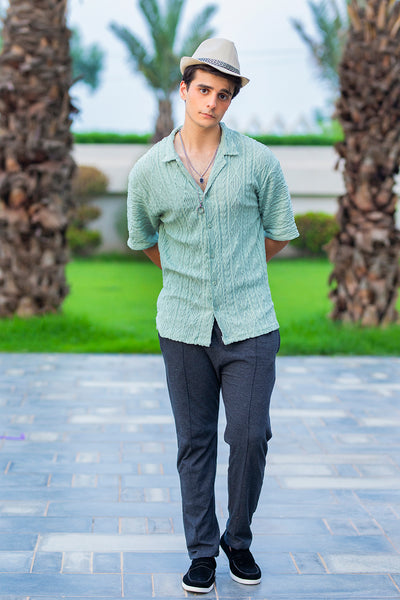 Axis Harmony Matching Shirt and Trouser Set in Taupe and Stone Tones