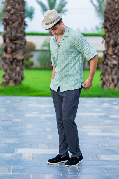 Axis Harmony Matching Shirt and Trouser Set in Taupe and Stone Tones