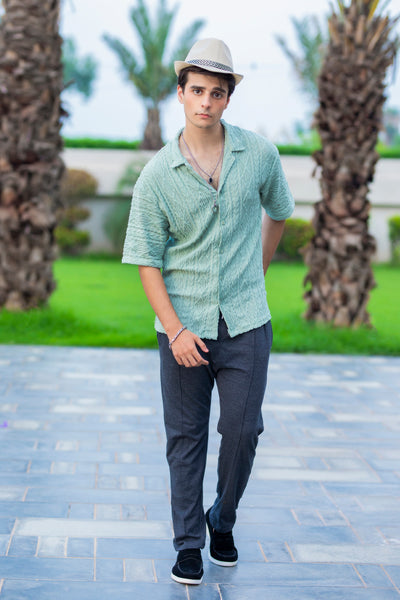 Axis Harmony Matching Shirt and Trouser Set in Taupe and Stone Tones