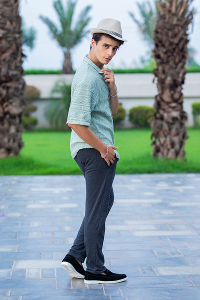 Axis Harmony Matching Shirt and Trouser Set in Taupe and Stone Tones