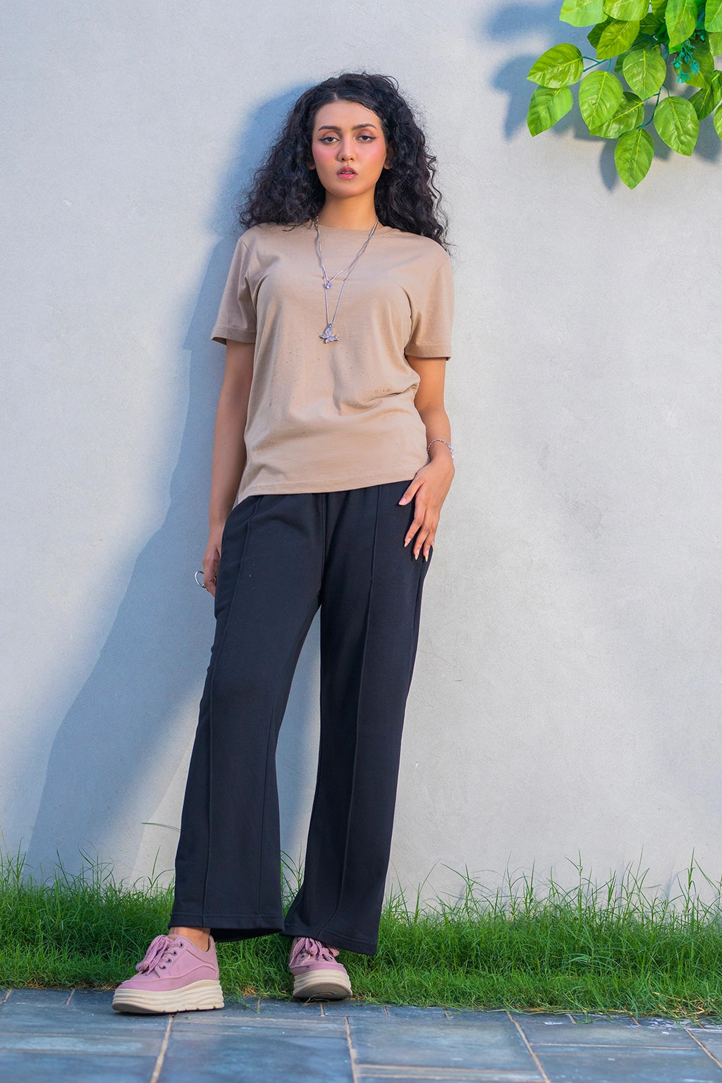 Black Straight-Leg Drawstring Trousers for Daily Comfort - Ecowears.pk