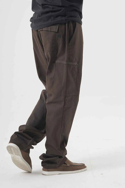 Bold Brown Cargo Pants with Rugged Outdoor Adventure Style