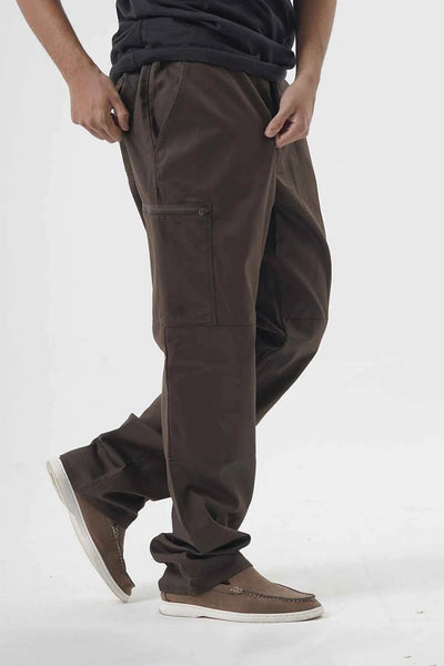 Bold Brown Cargo Pants with Rugged Outdoor Adventure Style
