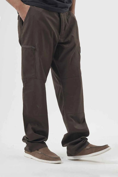 Bold Brown Cargo Pants with Rugged Outdoor Adventure Style