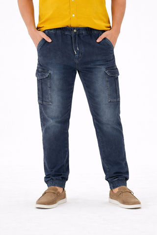 Urban Drift Denim Cargo Joggers