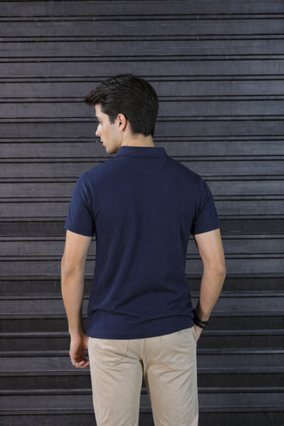 Navy Blue Polo Shirt for Men – Bold, Minimalist & Refined Comfort