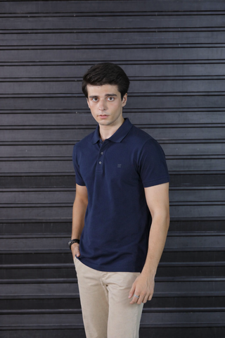 Navy Blue Polo Shirt for Men – Bold, Minimalist & Refined Comfort