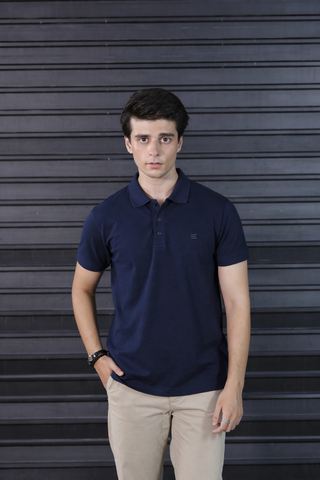 Navy Blue Polo Shirt for Men – Bold, Minimalist & Refined Comfort