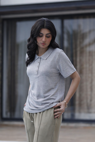Emerald Polo Slim Grey