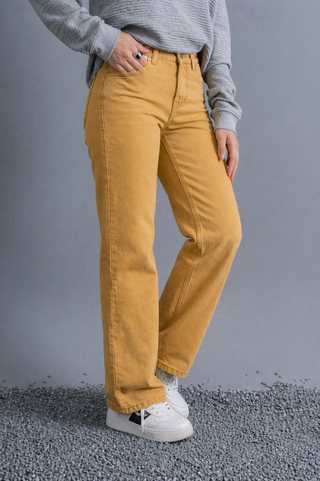 Mustard Straight Fit Everyday Denim