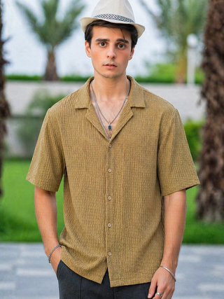 Warm Sand Summer Fit – Textured Relaxed Shirt