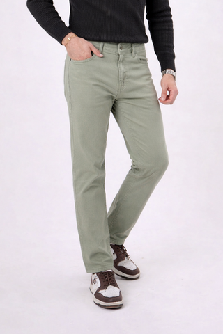 Sage Green Slim Fit Stretch Pants