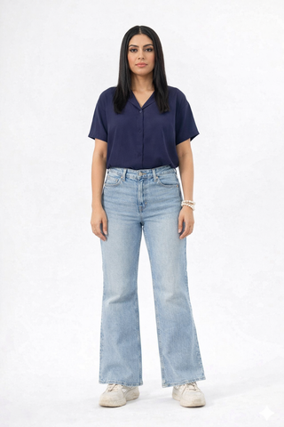 Light Blue Wide Leg Jeans