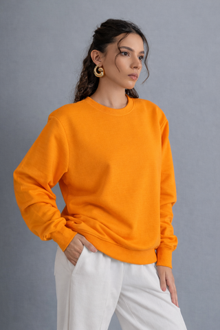 Vibrant Orange Crew Sweatshirt