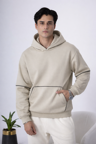 Beige Minimalist Hoodie
