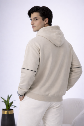 Beige Minimalist Hoodie