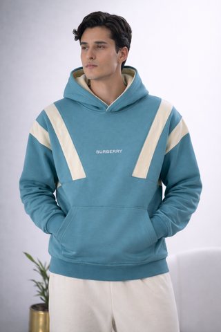 Teal Contrast Panel Hoodie
