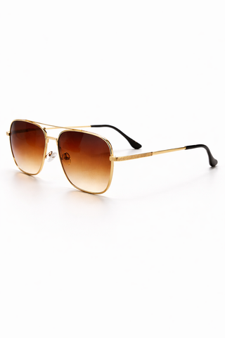 Vintage Square Aviators – Gold & Amber Gradient