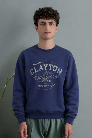 Vintage Graphic Sweatshirt – Navy Blue Ecowears Store