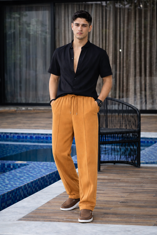 Rust Straight-Fit Trousers Ecowears Store