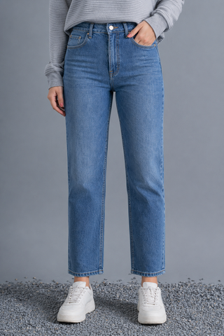 Mid Blue Tapered Jeans Ecowears.pk