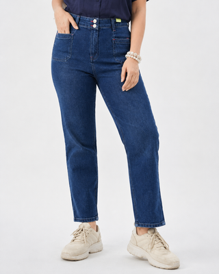 Dark Blue Straight Fit Jeans Ecowears.pk