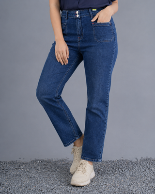 Dark Blue Straight Fit Jeans Ecowears.pk