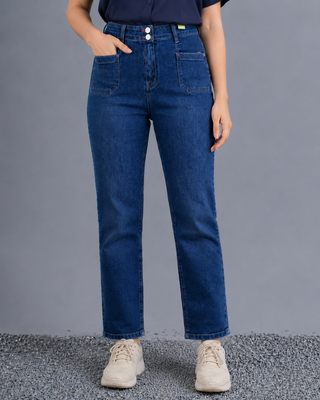 Dark Blue Straight Fit Jeans Ecowears.pk